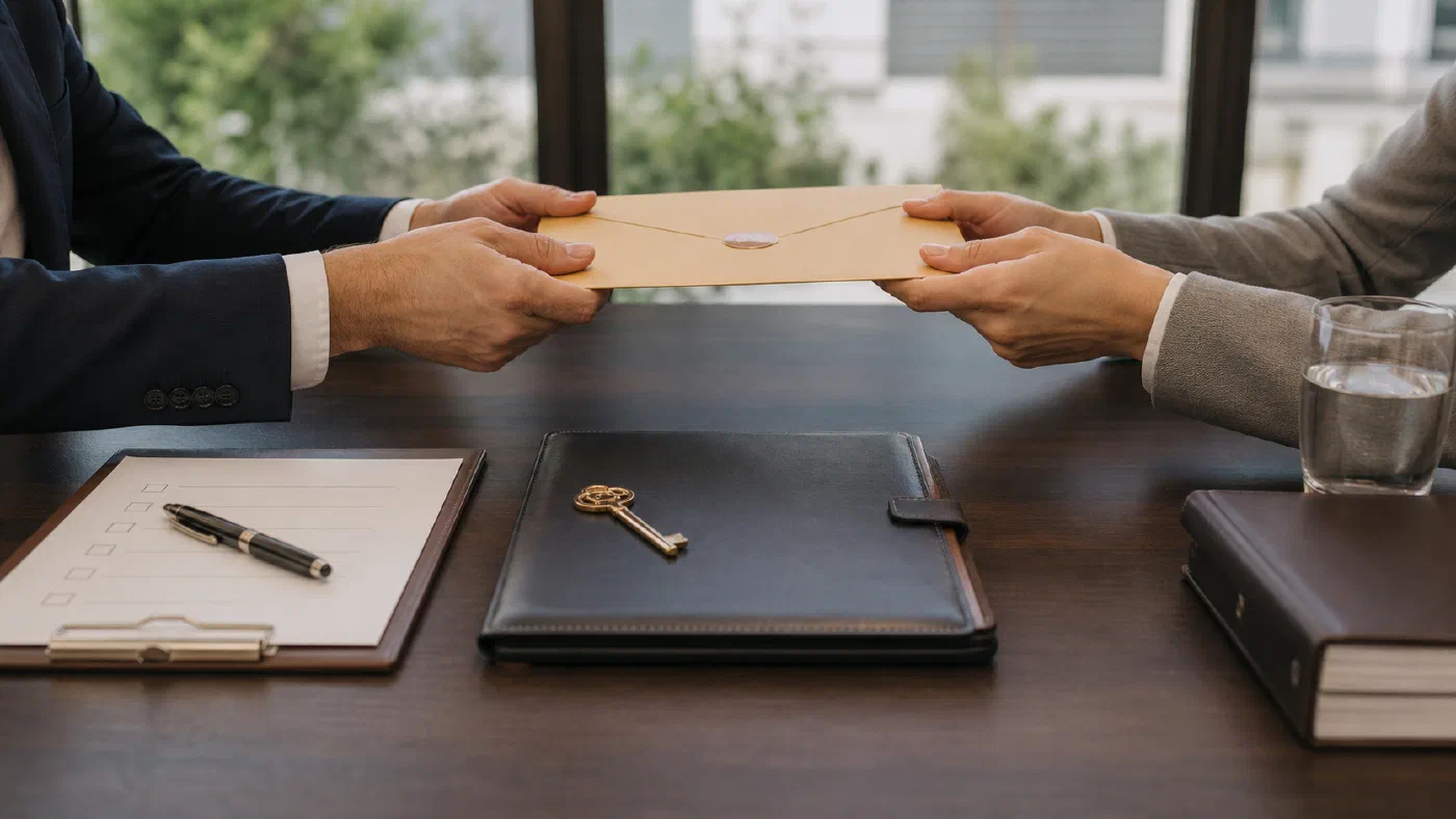 Trustee and Escrow Coordination - Trustee and escrow coordination files in a secure meeting room in Cyprus